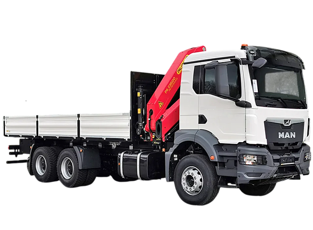 Бортовой автомобиль со складываемым кран-манипулятором MAN TGS 33.360 6x4 BB CH F082 - 8 т